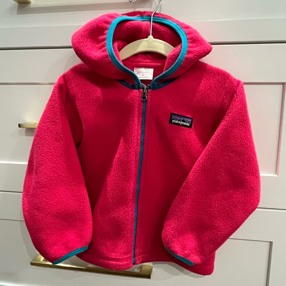 Patagonia size 2T kids hooded zip up fleece